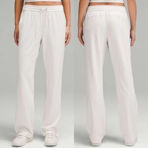Lululemon Soft Jersey Straight Leg Pants Womens Sz 14 Heathred Bone Ivory Lounge